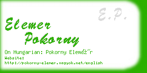 elemer pokorny business card